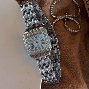 Classic Panthere silver rectangle stainless women’s watch Adjustable Strap Tool